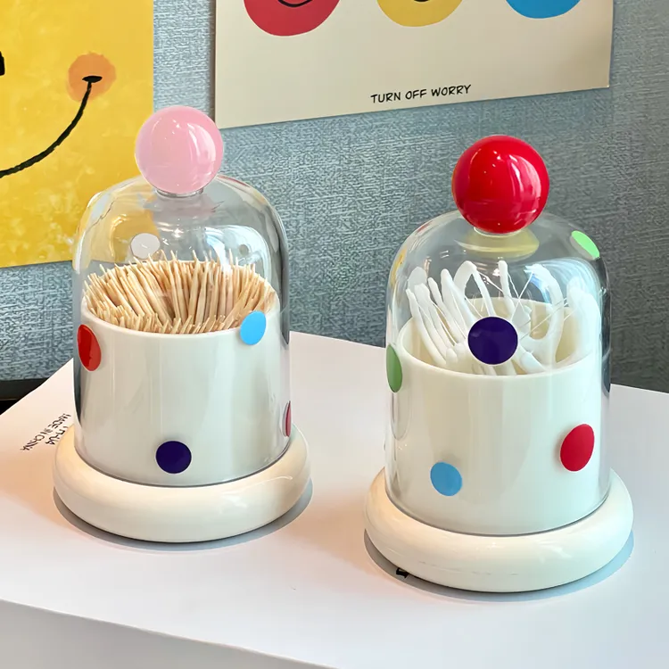 多巴胺牙签盒创意牙签罐牙签筒家用2025新款轻奢高级棉牙线收纳盒