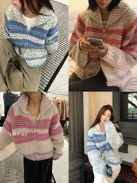 （ARC大表姐）羊毛粗针纯手工东大门秋冬款毛衣外套女款针织衫2044