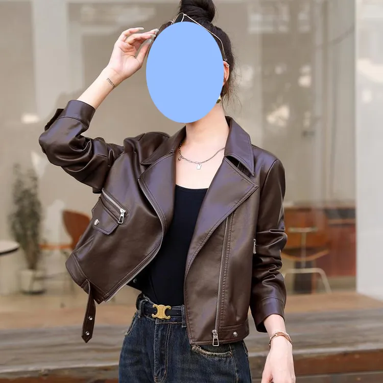 2025早春新款短款机车皮衣女PU皮夹克小个子春秋休闲外套时尚