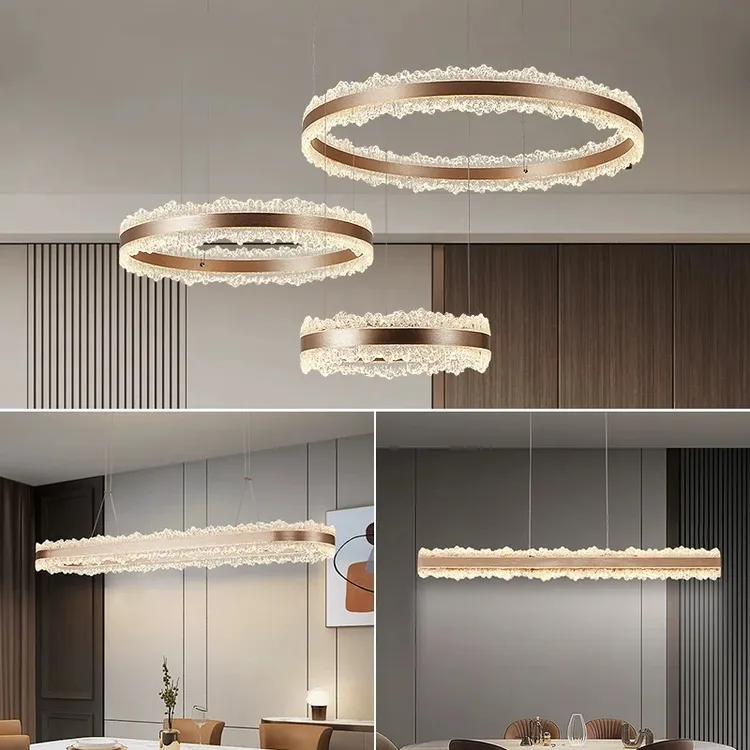 现代客厅吊灯高级设计感餐厅主灯2025新款意式圆形大气主厅灯饰