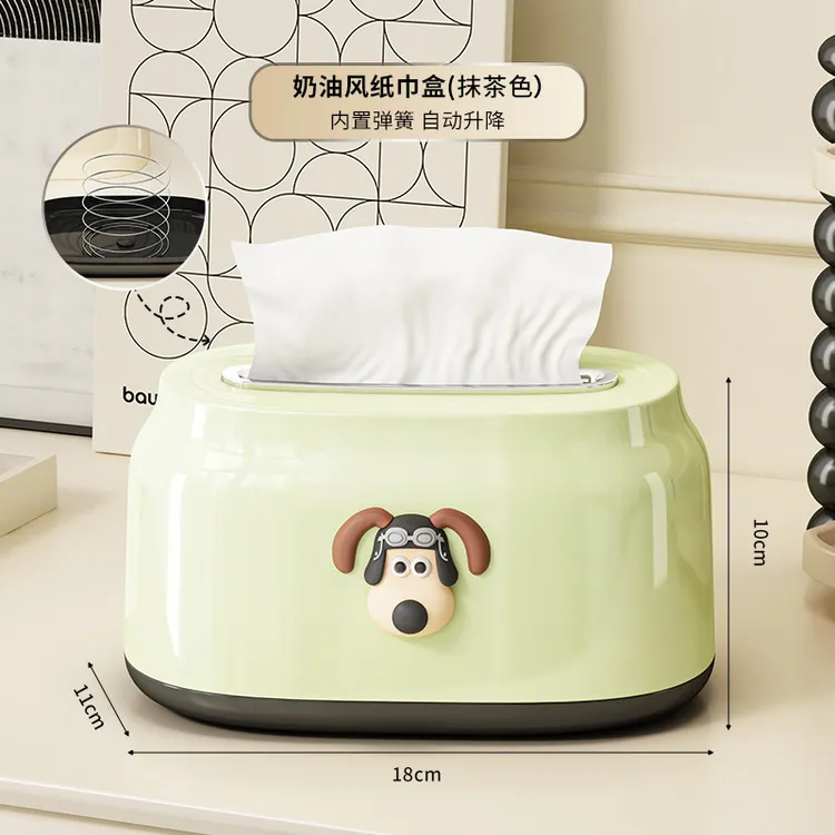 弹簧纸巾盒客厅高级收纳盒高颜值抽纸盒收纳创意卫生间餐巾盒家用