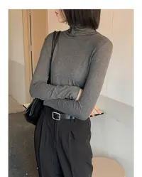 JODIE WANG 打底衫女显瘦内搭长袖T恤DN145