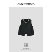 OYBN欧阳贝妮【费城情书】微胖大码镶钻亮闪闪小香风马甲1396