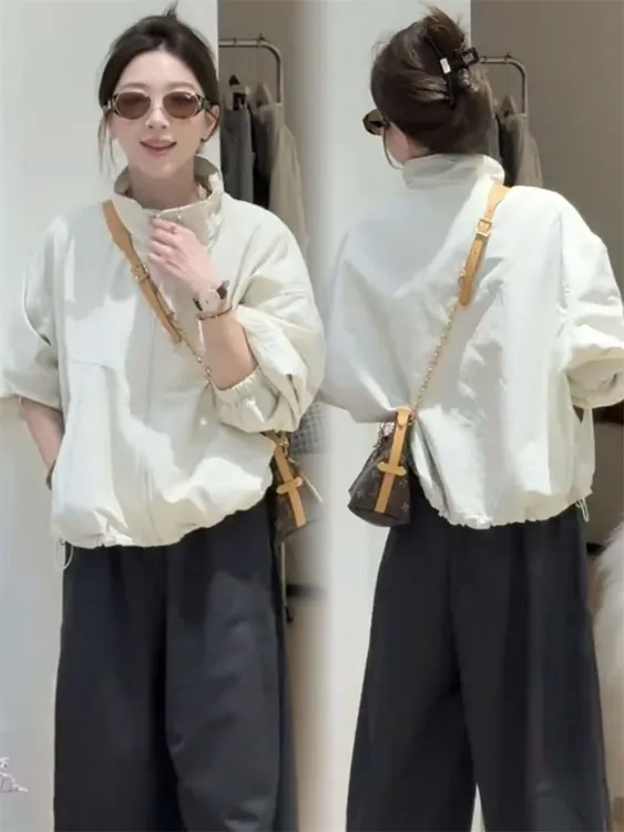 韩版时尚冲锋衣外套女2025春秋新款宽松显瘦休闲百搭夹克上衣