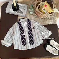 【现货】郝叔童品秋季新款上新2025潮牌男童时尚网红长袖衬衫BY5337