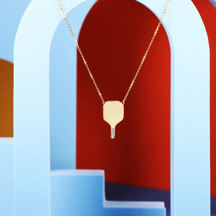 papiba 坠链均925银 PAPIBA 《玩匹家族》纯银镀金匹克球运动项链