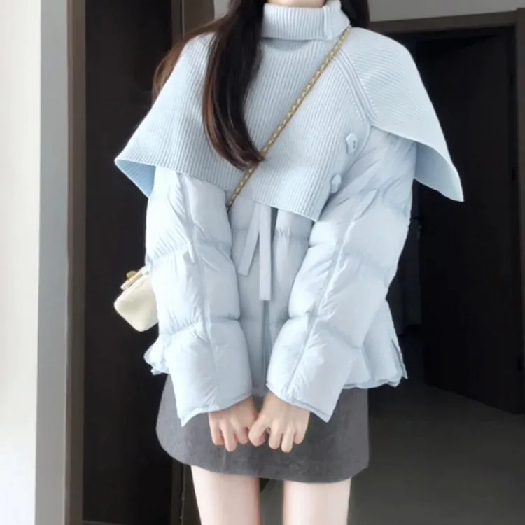 甜美简约保暖短款面包服女2026冬季新款小个子松弛感舒适百搭棉服