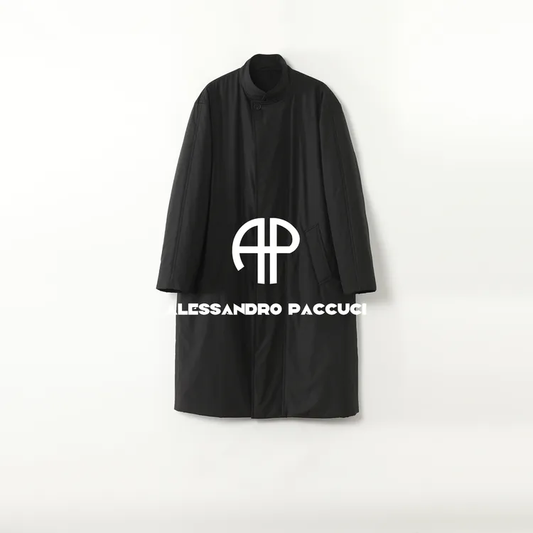 AP洛哥54006GM立领黑色时尚休闲百搭宽松中长款外套 冬季