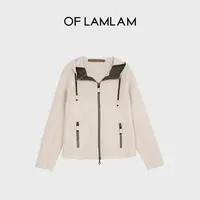 “无定义”奥地利高奢绵羊毛撞色碰撞时尚短外套 OFLAMLAM MW090G