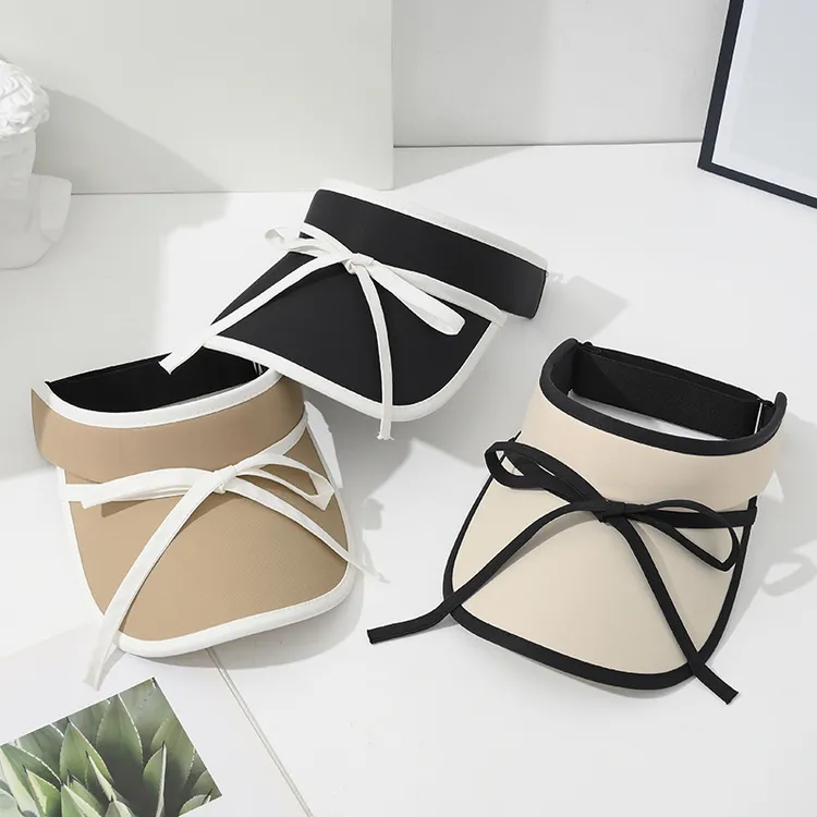 空顶帽夏季空顶帽新款户外防晒帽逛街女遮阳蝴蝶结马尾可时尚高扎