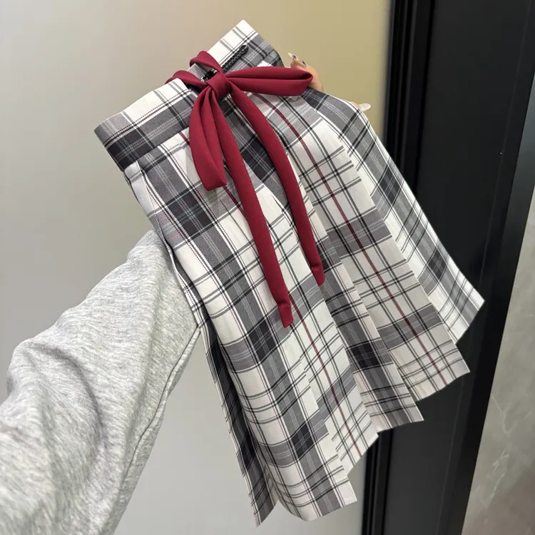 【烬格】春岛续集原创正版jk制服黑色格裙日系校供感学院风百褶裙女