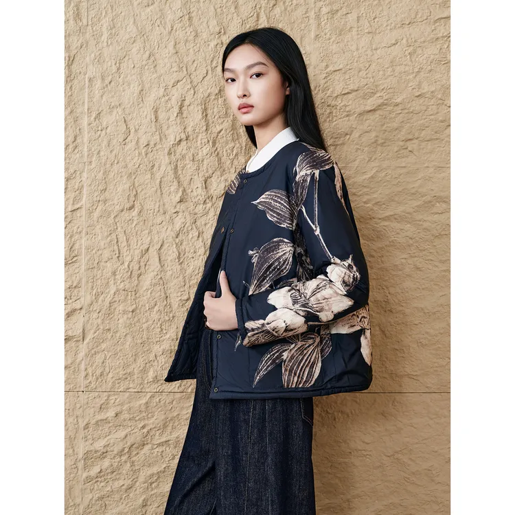 【正反两穿】INSUN恩裳2025冬季中式绣花绗缝轻羽绒服9C65308580