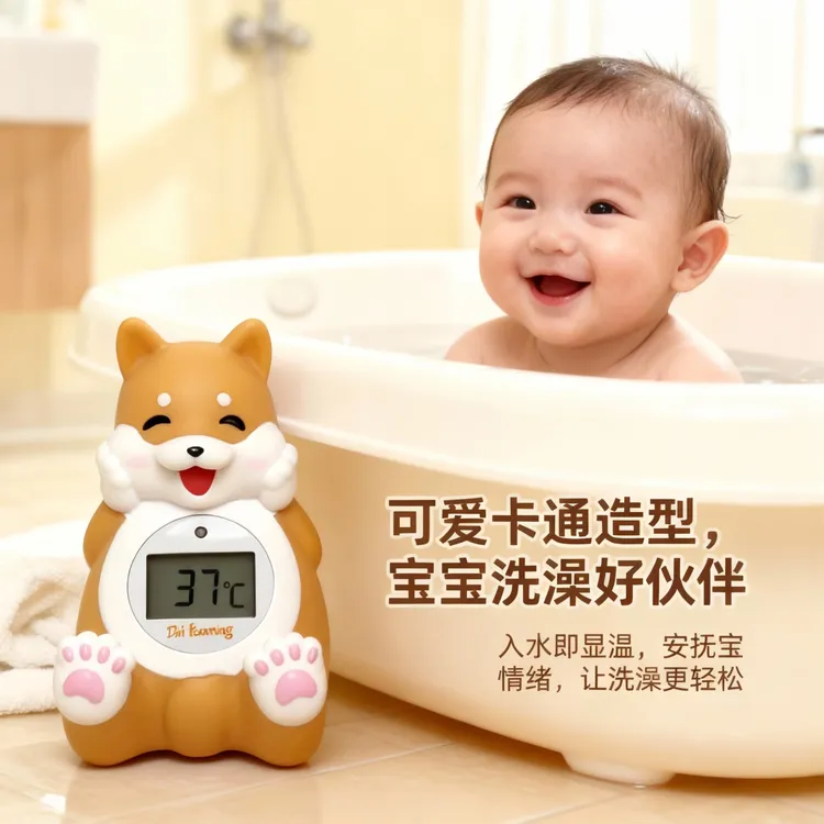 婴幼儿自动预警水温计洗澡便携新生儿高精准电子温度计宝宝专用