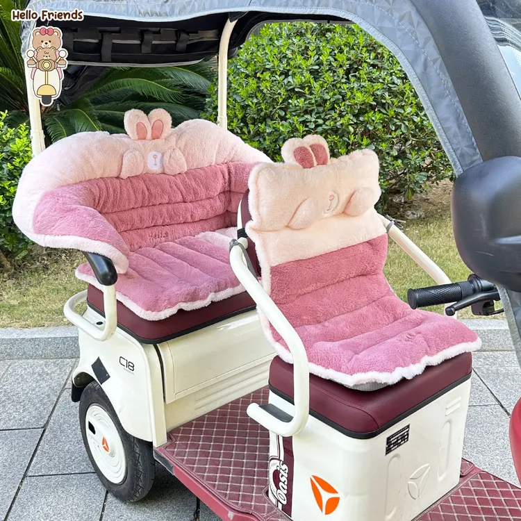 三轮车冬季座套毛绒坐垫保暖加厚电动三轮车适用爱玛金彭新日小刀