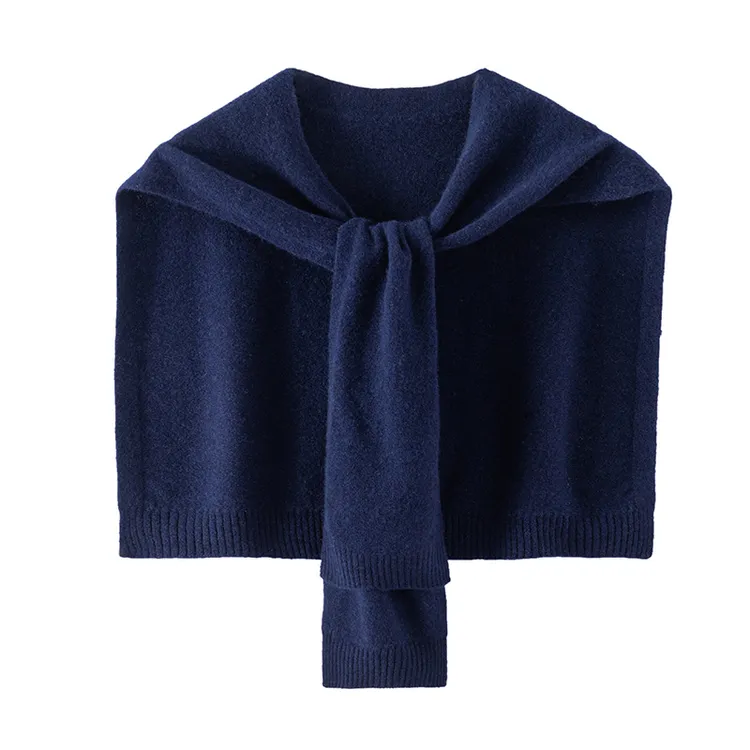 四季搭肩披肩澳洲羊毛护颈针织围巾服饰配件漂亮洋气外搭小披风女