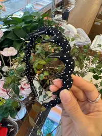 黑色波点发箍复古发饰日韩头饰原创设计少女风复古港风小香风