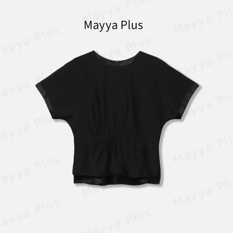 【若汐】Mayya Plus麦芽定制夏季新款醋酸百搭休闲短袖上衣32536217