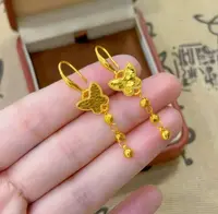 铜合金耳饰 【龙鳞蝴蝶镭射珠小流苏】轻奢耳钩款