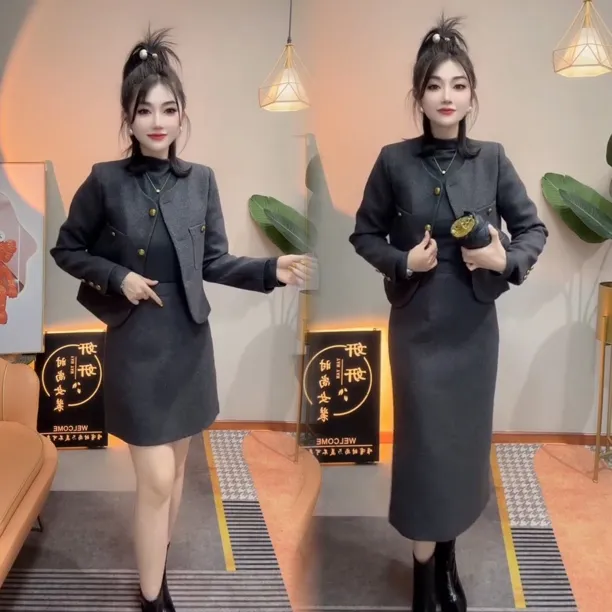 2025秋季新款洋气女宽松显瘦百搭气质高档网红同款减龄裙子两件套