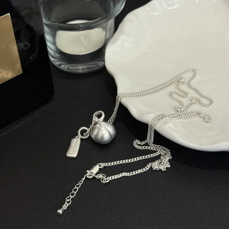 链子925银 【好柿发生】毛衣项链长款素银小众轻奢简约气质日韩时尚