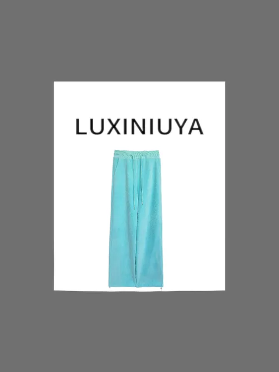 【LUXINIUYA】 暖呼呼 双面绒加厚保暖 直筒裤 #CX2309