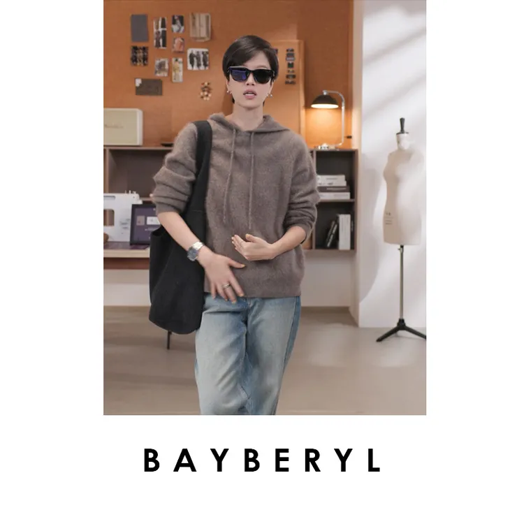  BAYBERYL老贝拉绒帽衫柔焦系列舒适秋百搭针织衫ZZS5I2203-10/12