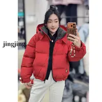 冬季新款休闲百搭糖果色连帽宽松短款棉服(8919)