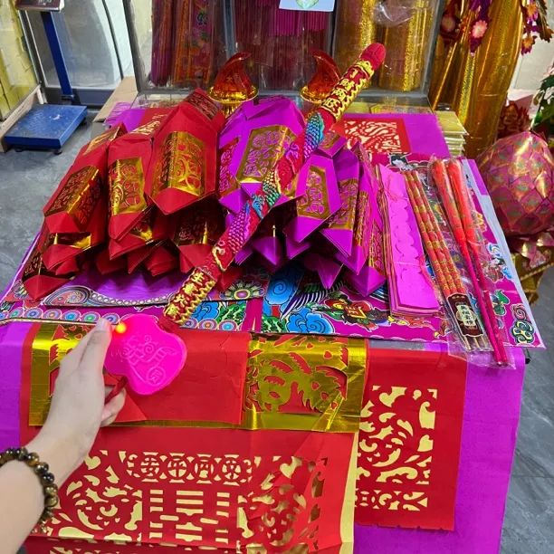 潮汕拜月娘蜡烛灯滴滴滴音乐香赏月娘袍配套齐全拜月娘摆桌用品