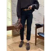 XMM【爱心牛仔黑的烟管裤】时尚修身百搭潮流微弹性直筒休闲G22711 