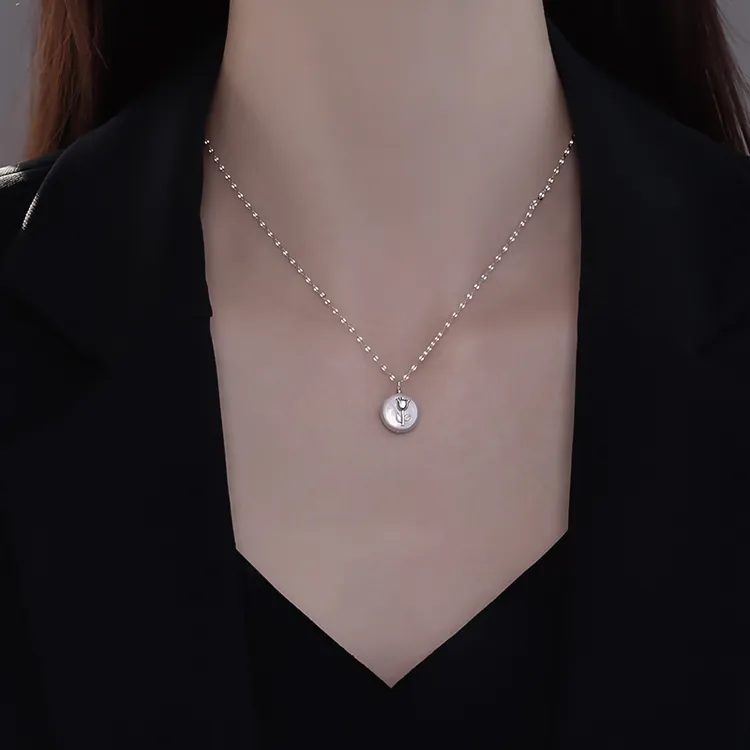 925银玫瑰珍珠项链女2025爆款小众时尚精致气质锁骨链配饰饰品