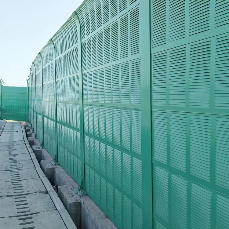 声屏障护栏室外隔音屏金属百叶降噪吸音隔音板铁路桥梁隔音板