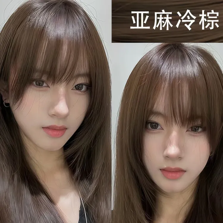 亚麻冷棕色染发剂膏雾感色自己染学生流行色品牌灰棕芳香灰色持久