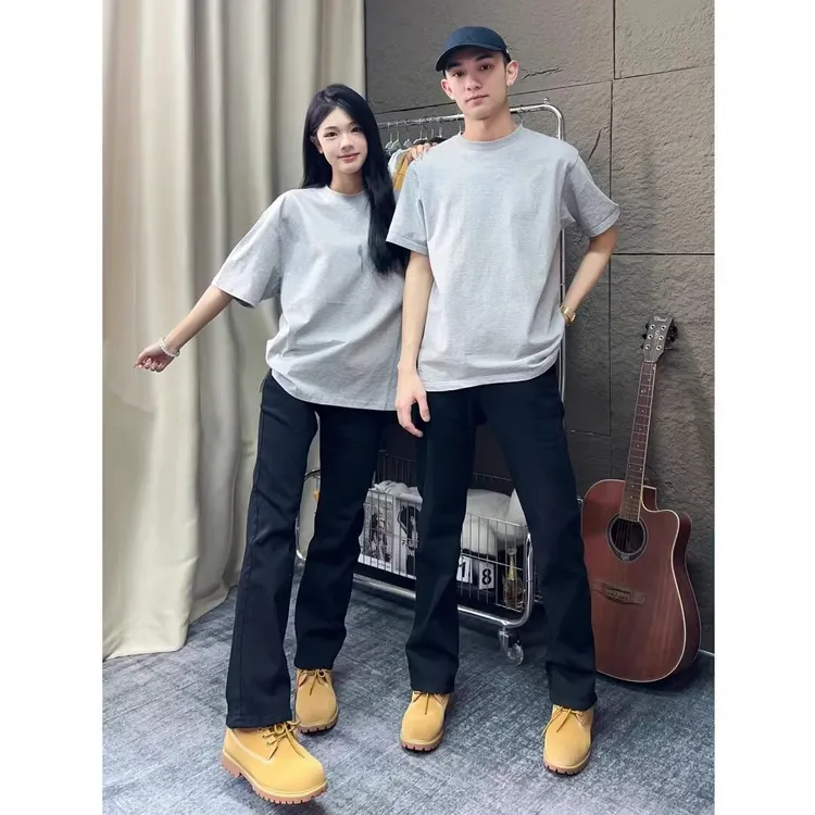 cleanfit美式窄版显瘦情侣裤子男女修身提档显腿长弯刀微喇牛仔裤