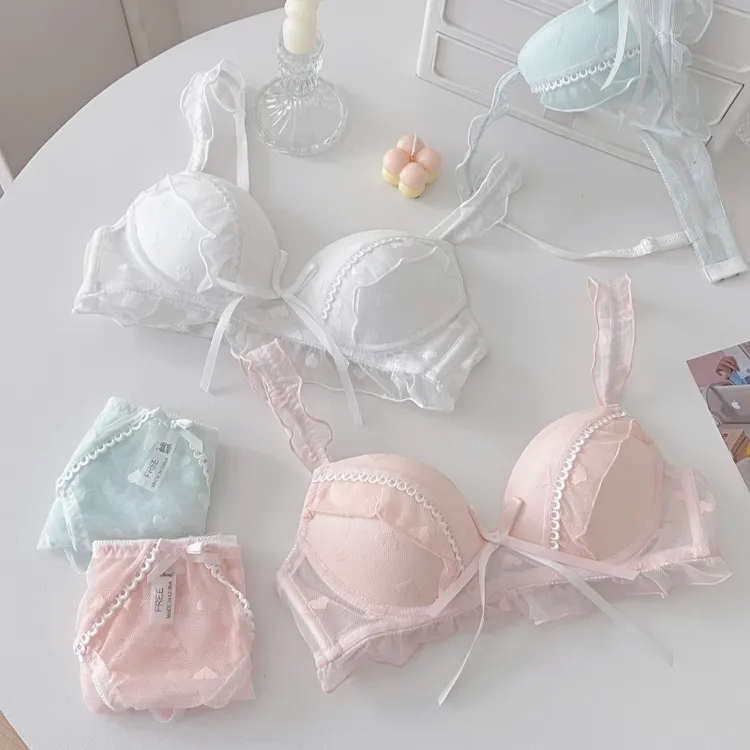SweetyRoland/甜心罗兰小胸聚拢内衣女无钢圈蕾丝蝴蝶结性感文胸