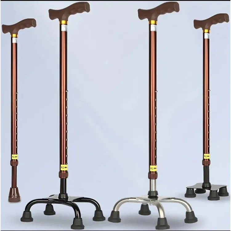 手杖老人拐杖老年人拐棍四角拐杖防滑拐棍四脚拐杖防摔手杖可伸缩