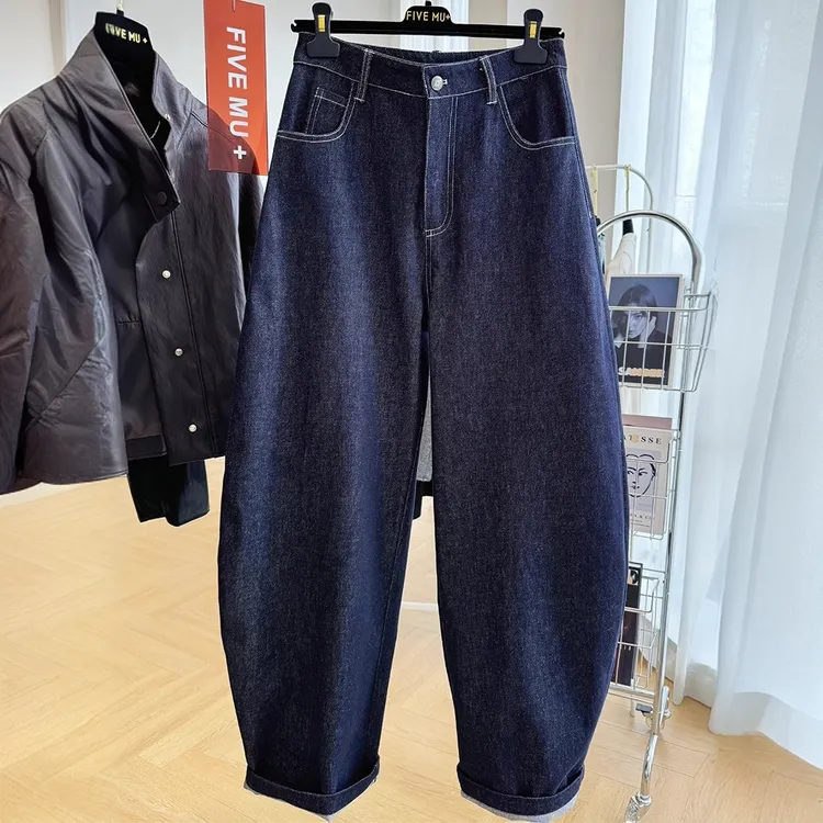 今年流行的牛仔裤女冬季款慵懒松弛感高腰休闲裤镰刀裤香蕉裤长裤
