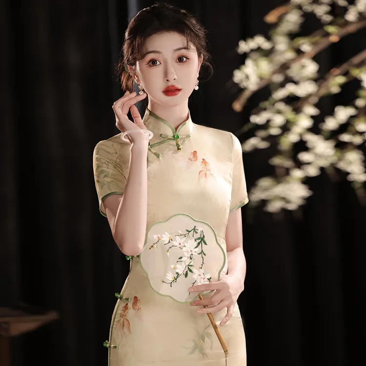 旗袍2025新款夏季改良版年轻款女高考送考锦鲤折桂旗开得胜新中式