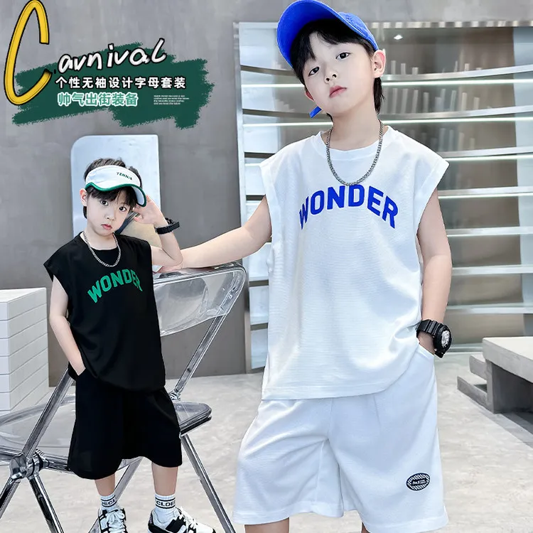 男童夏季套装2025新款大儿童装休闲痞帅潮酷短袖衣服男孩夏装薄款