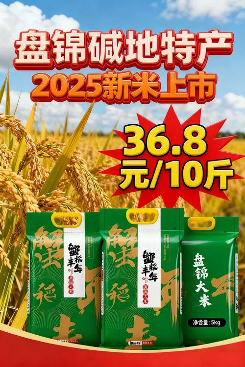 盘锦蟹田大米2025新米上市碱地特产蟹稻共生袋装5kg GB/T18824