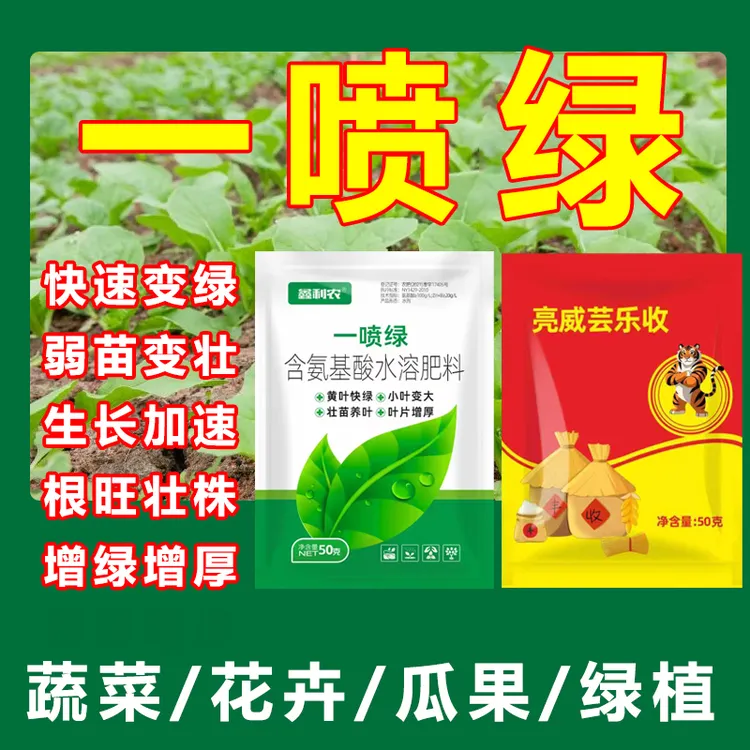亮威黄叶一喷灵壮苗蔬菜叶绿素防落花落果营养液中量元素复合肥料