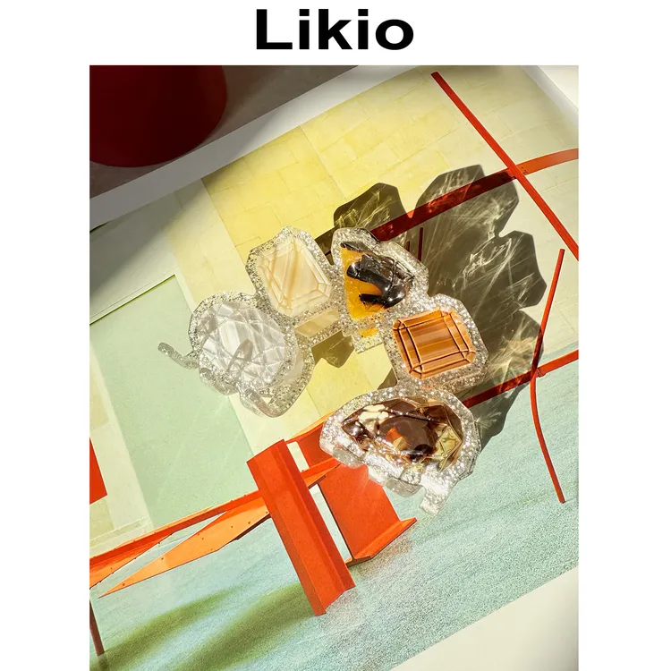 Likio 原创设计 宝石收藏家 缤纷宝石发抓夹 头发夹子发卡鲨鱼夹