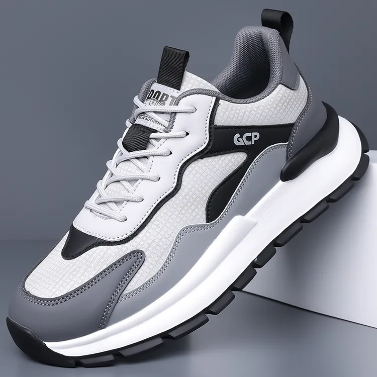 男鞋2025新款男士运动鞋皮面加绒透气轻便休闲鞋子男潮鞋跑步鞋