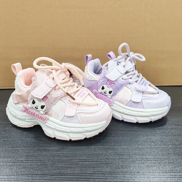 儿童皮面运动鞋秋季女童轻软防滑时尚老爹鞋可爱卡通库洛米27-31