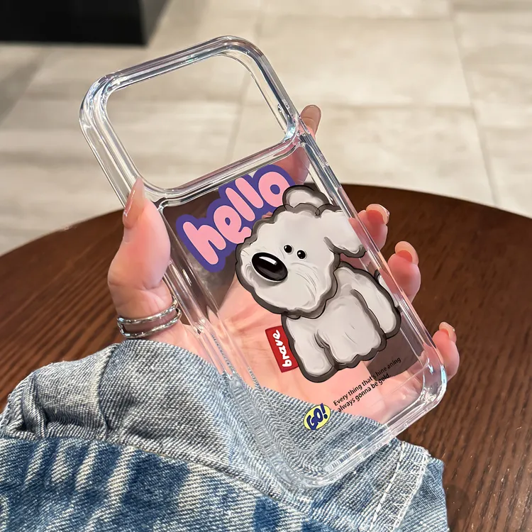 歪头小狗适用苹果17promax手机壳新款air防摔iPhone16透明全包15