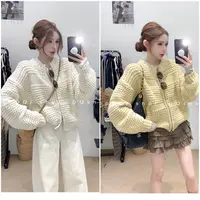 【 起司奶芙】 立体感手工毛衣外套