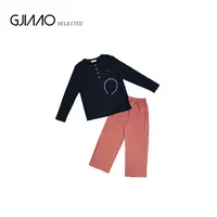 25138-2 黑红格子裤发箍三件套家居服套装红格