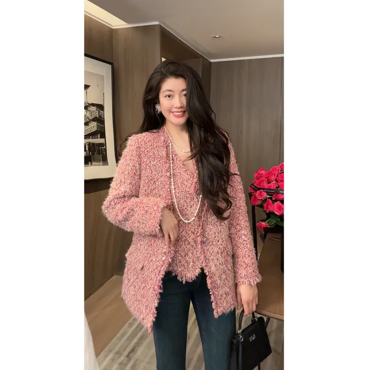 【N·COU】25冬新款【女绅士】小香风拉毛工艺时髦套装DY23202