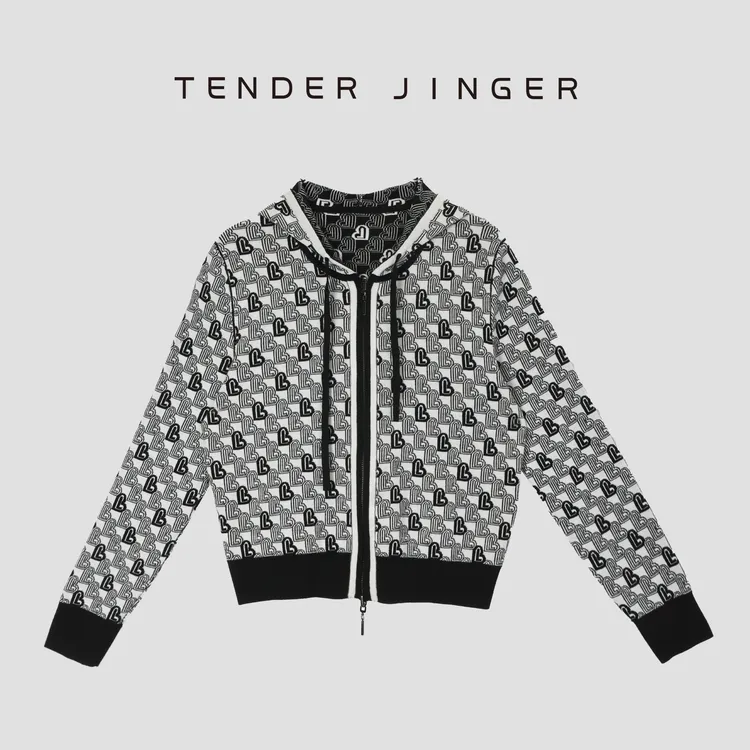Tender Jinger|线下专供 字母印花连帽针织开衫外套T53FSS41437