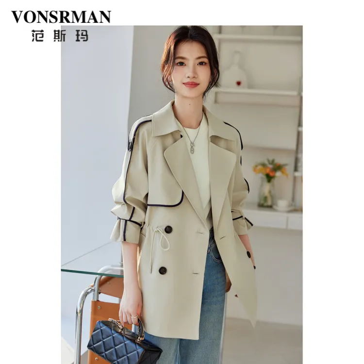 时尚休闲通勤风衣女2025春秋季新款宽松高级感小众外套显瘦上衣潮