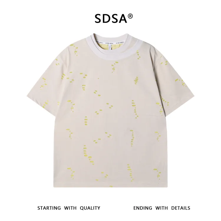 夏季高级感新款韩系设计感撞色割破双领口短袖T恤百搭潮流上衣